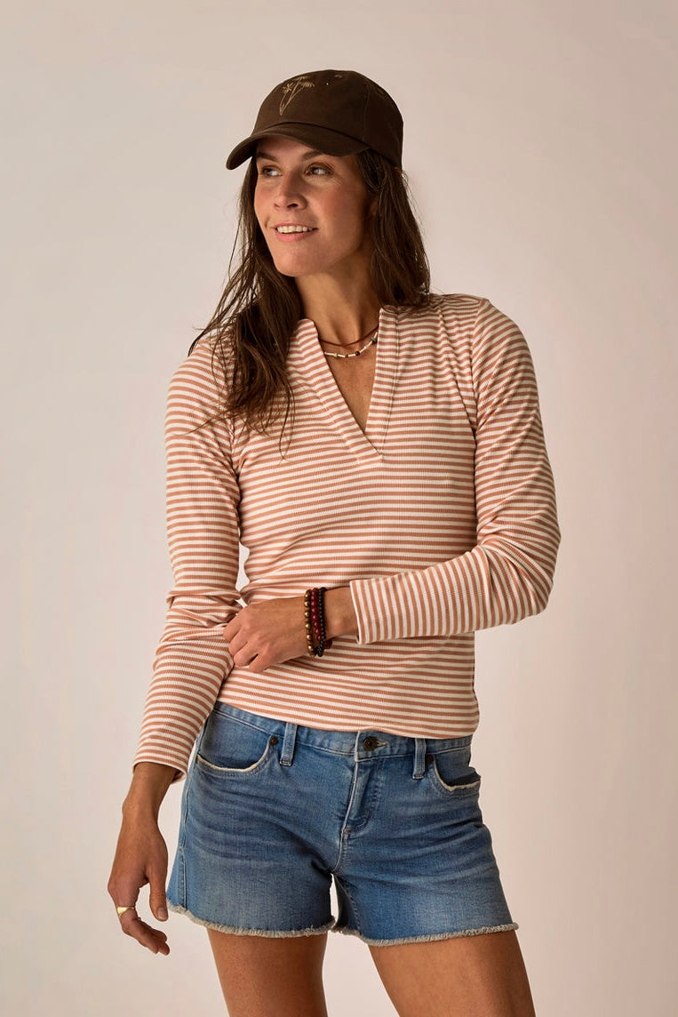 The Ever Henley-Crema Stripe