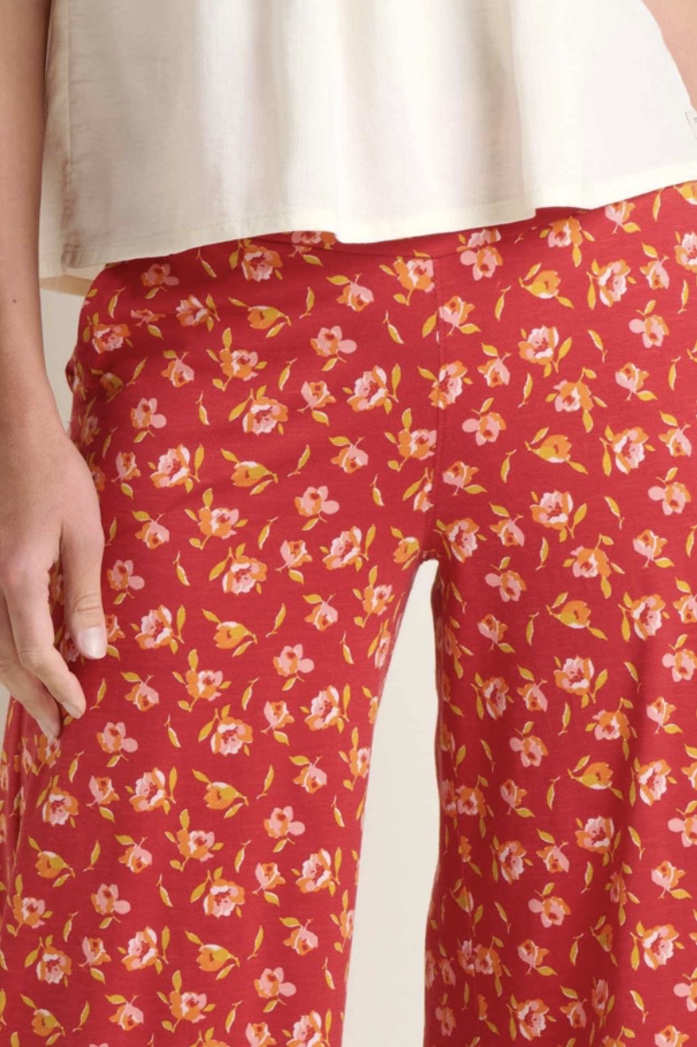 Chaka Wide Leg Pant: Crabapple Print