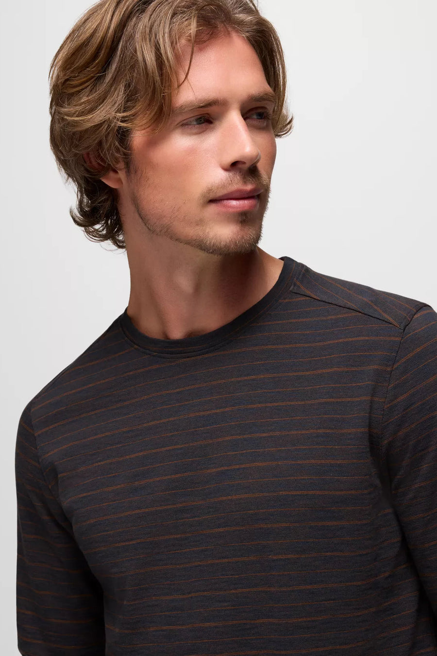 Prana Men's Ronnie Crew II: Stormy Night Stripe