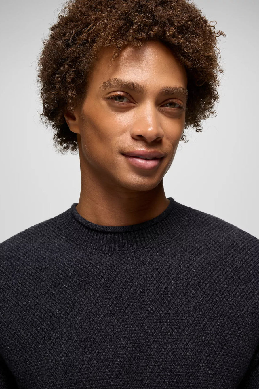Prana M's Cotton Forest Hill Sweater: Black Heather
