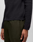 Prana M's Cotton Forest Hill Sweater: Black Heather