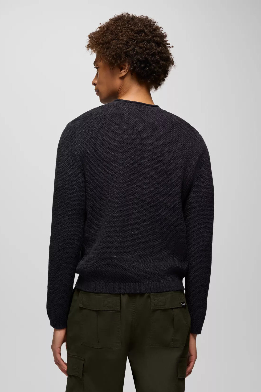 Prana M's Cotton Forest Hill Sweater: Black Heather
