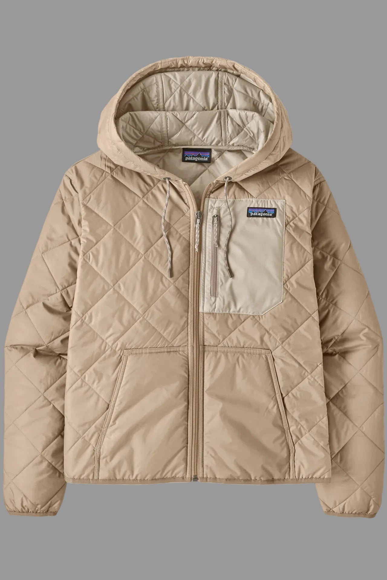 Patagonia W's Diamond Quilted Bomber Hoody: Oar Tan