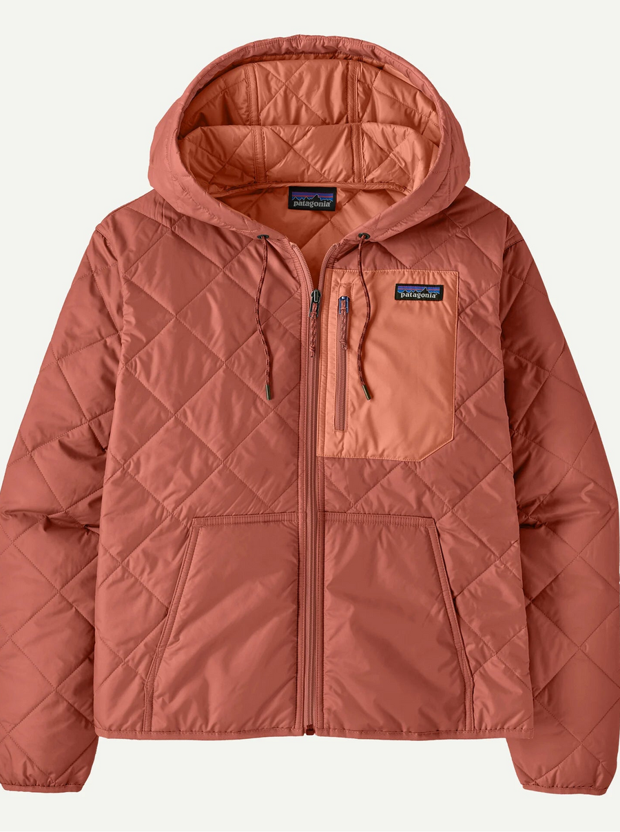 Patagonia W's Diamond Quilted Bomber Hoody: Potter's Red