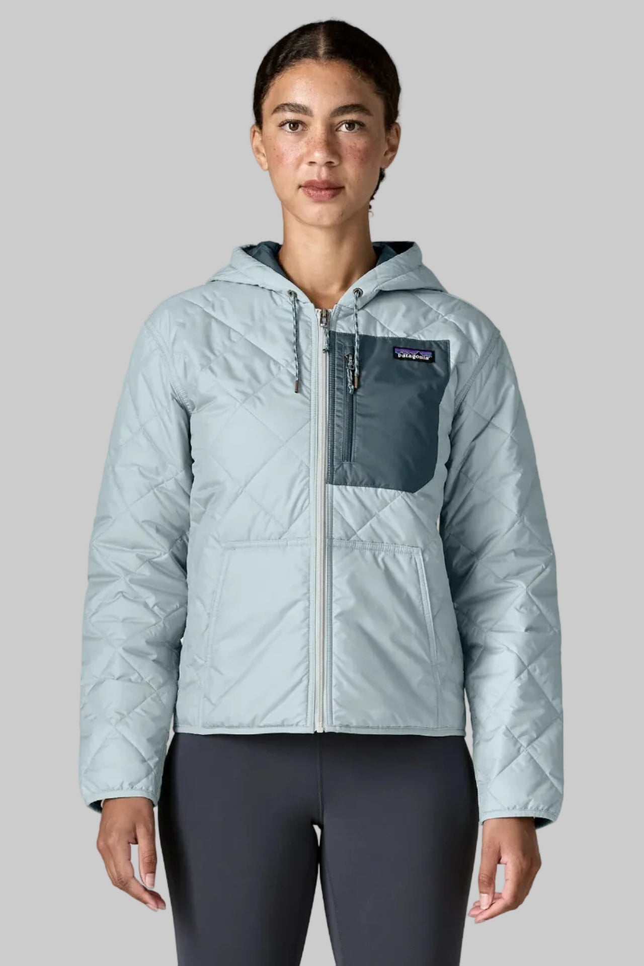 Patagonia W's Diamond Quilted Bomber Hoody: Virtually Blue