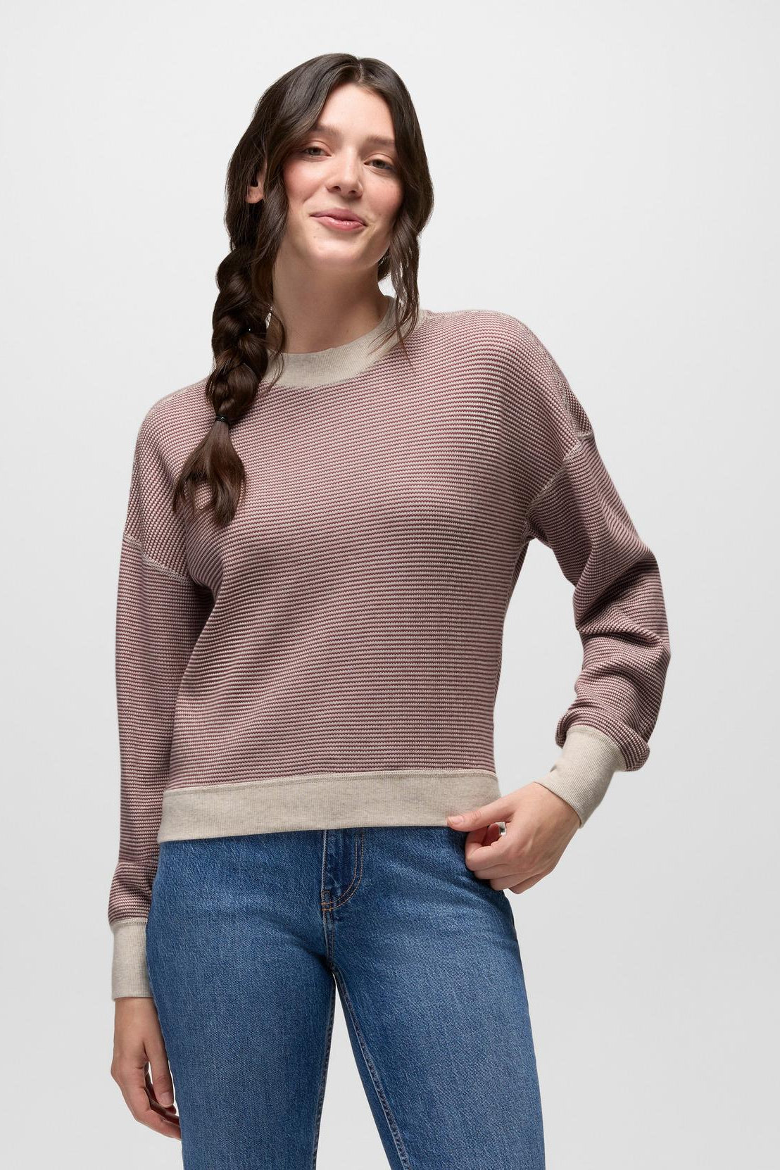 Touchstone Long Sleeve Waffle Knit Crew