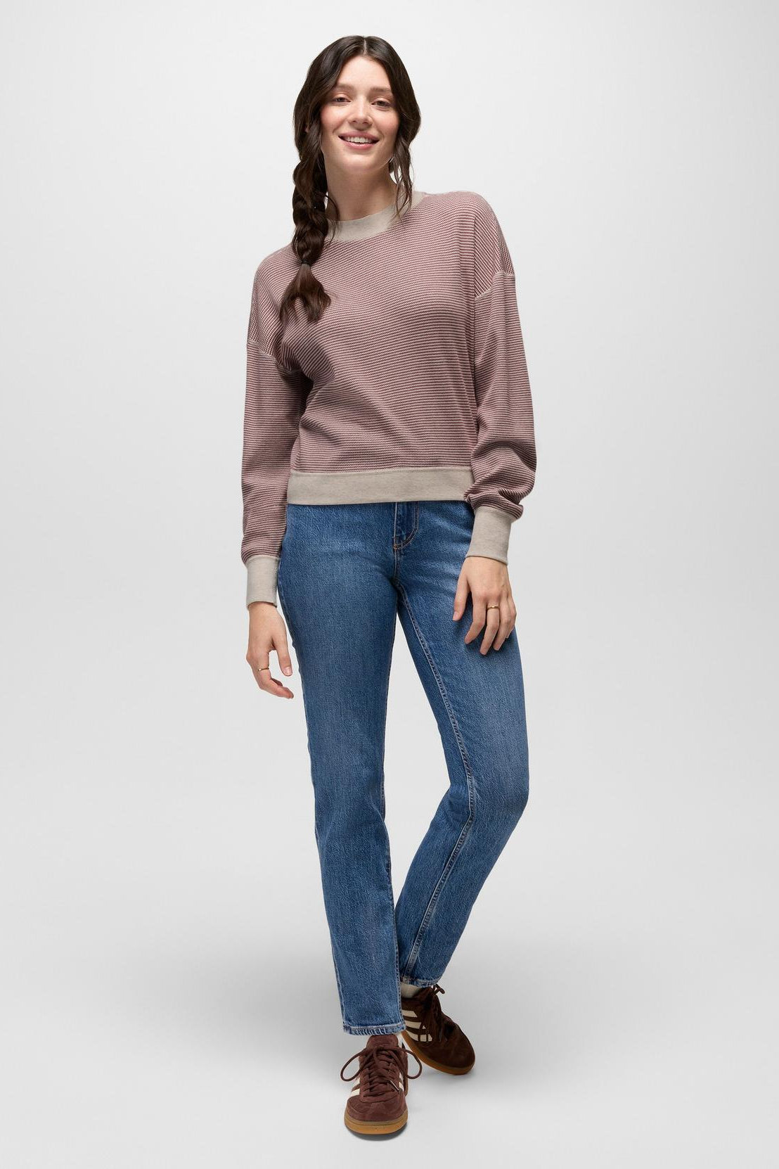 Touchstone Long Sleeve Waffle Knit Crew