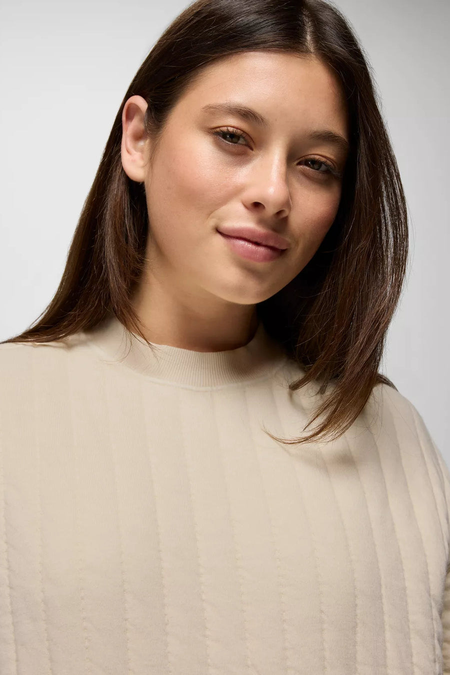 Cedar & Sage Organic Cotton Quilted Pullover: Canvas