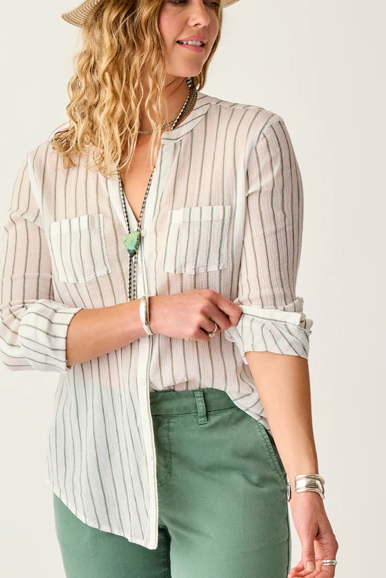 Dylan Gauze Tunic : Haze Stripe