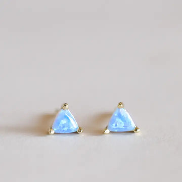 JK Mini Energy Gem: Fire Opal Gold Earrings