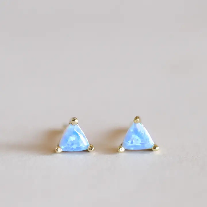 JK Mini Energy Gem: Fire Opal Gold Earrings