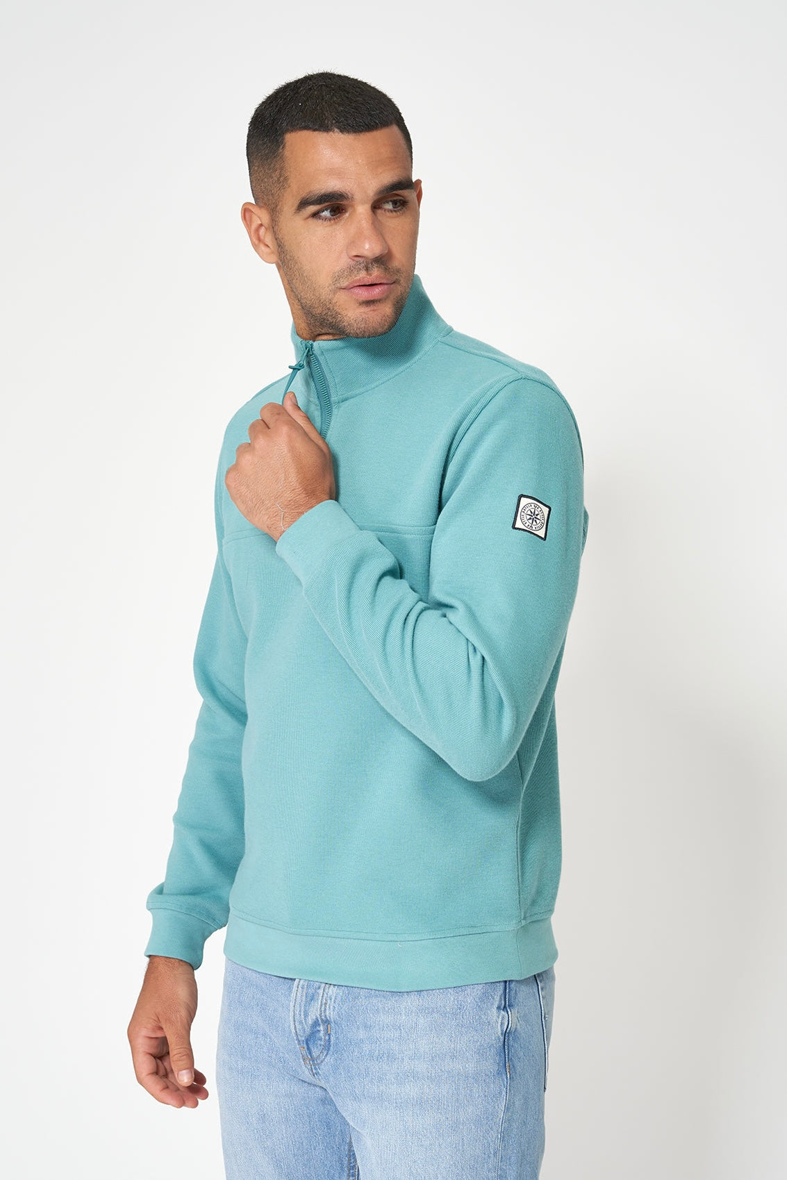 Batella M's Interlock 1/4 Zip Sweater