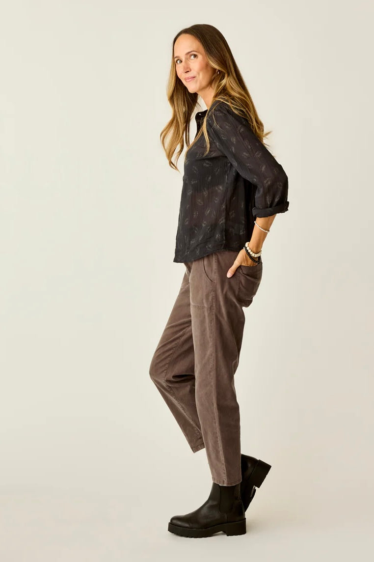 Zoe Twill Pant: Espresso