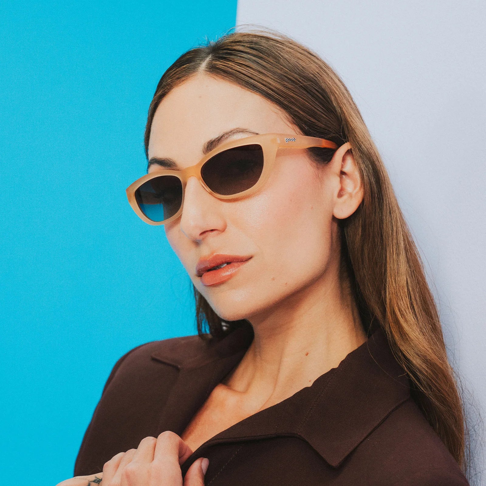 Goodr Cheetah G Sunglasses: Sand in Every Crevice