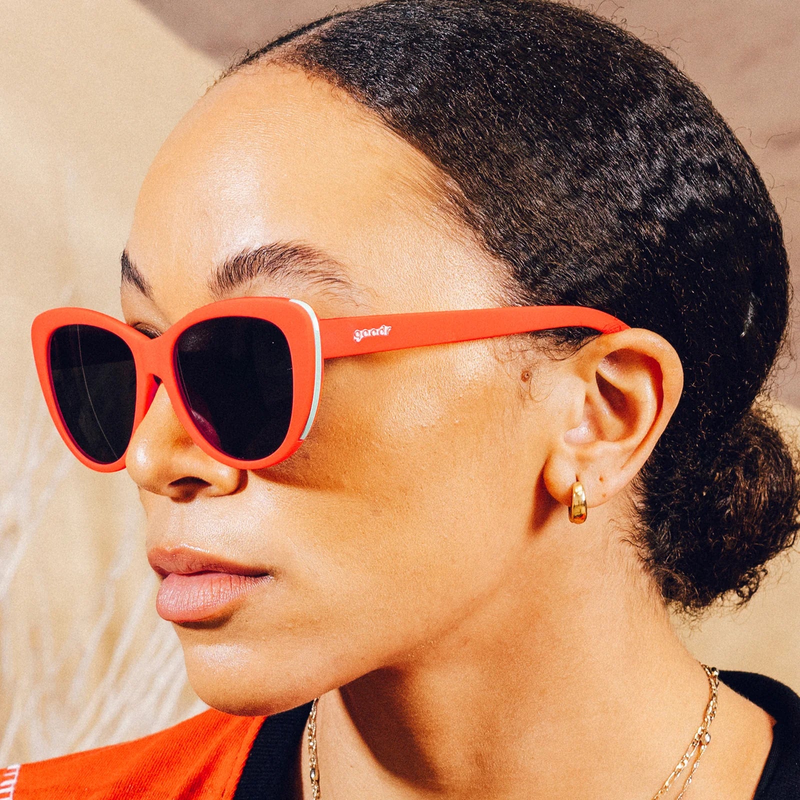 Goodr Glam G Sunglasses: Ties Cherry with Tongue