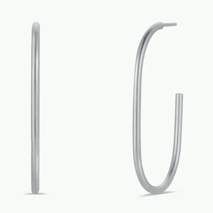 JK Open Large Oval Hoop Earrings