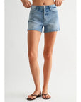 Light Denim Classic Side Slit Jean Shorts