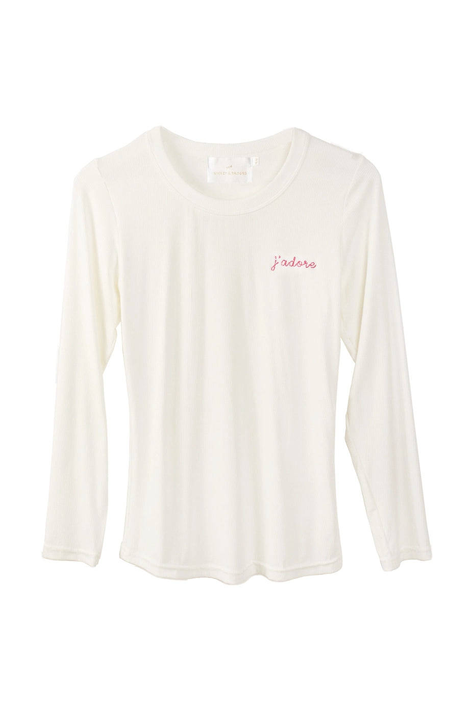 J'adore Embroidered Long Sleeve Lounge Tee