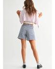 Traveling South Navy Gingham Lightweight Short