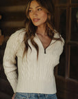 TNB W's Lola Everyday 1/4 Zip Sweater: Cream