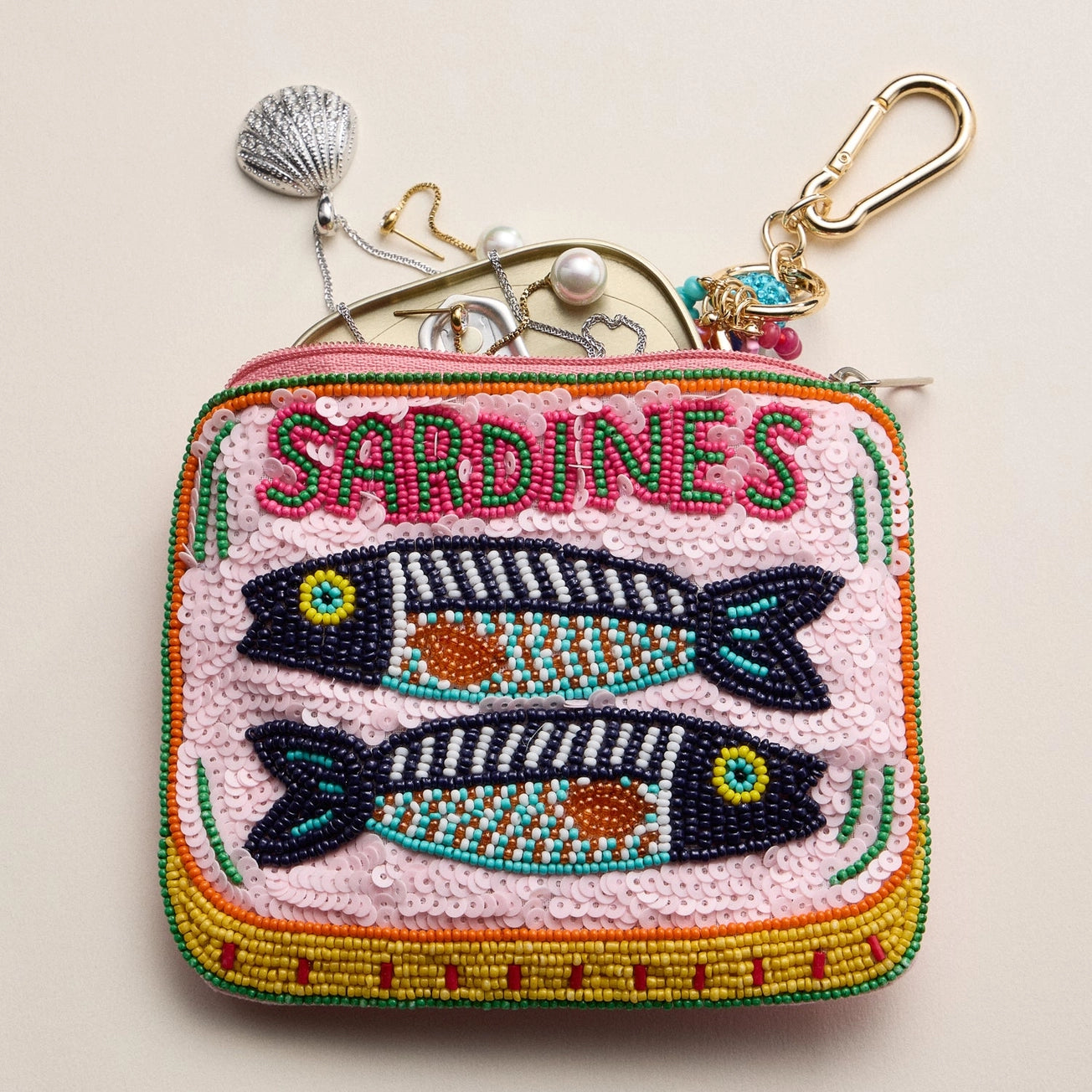 Beaded Sardine Tin Clutch Bag