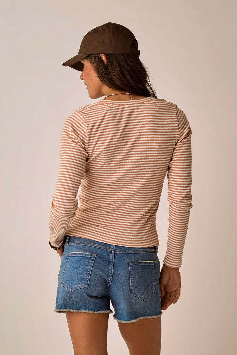 The Ever Henley-Crema Stripe