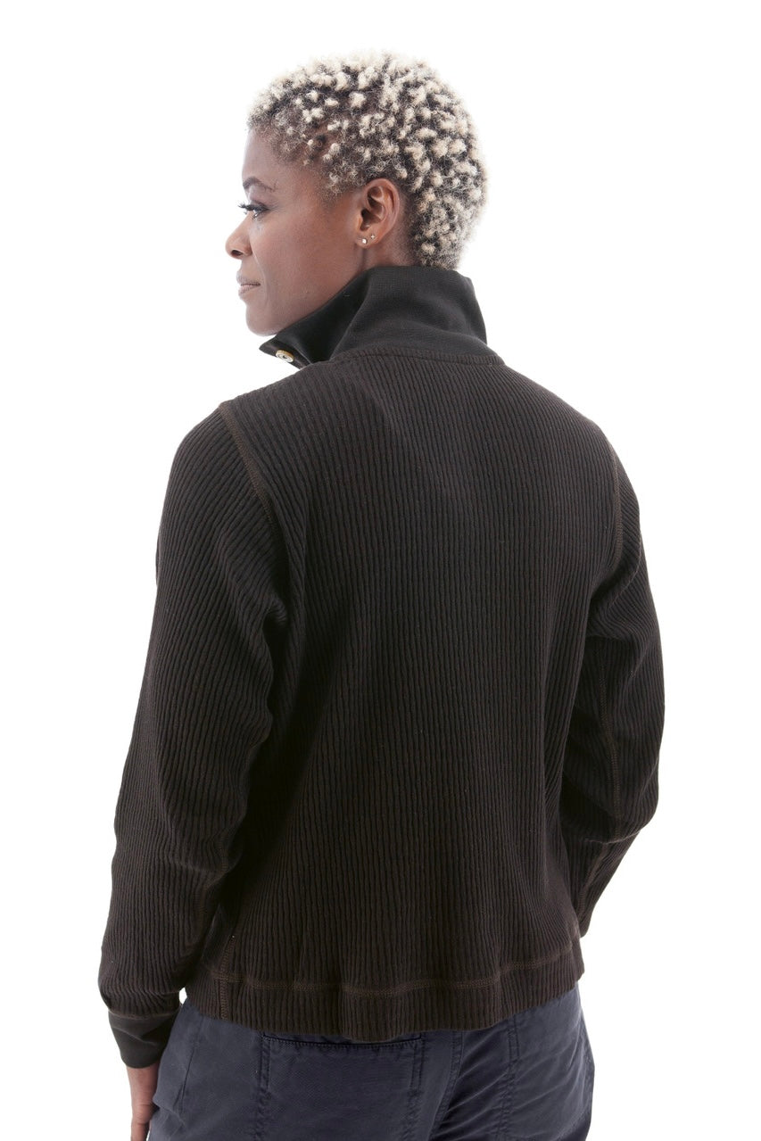 Grace Organic Cotton Henley Top: Black Bean