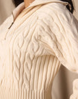 TNB W's Lola Everyday 1/4 Zip Sweater: Cream