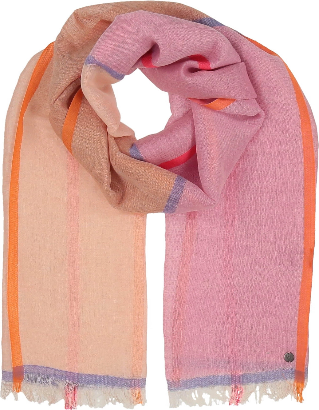 Bright Blocks Cotton Linen Blend Scarf