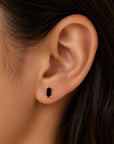 JK Baguette Black Gold Earrings