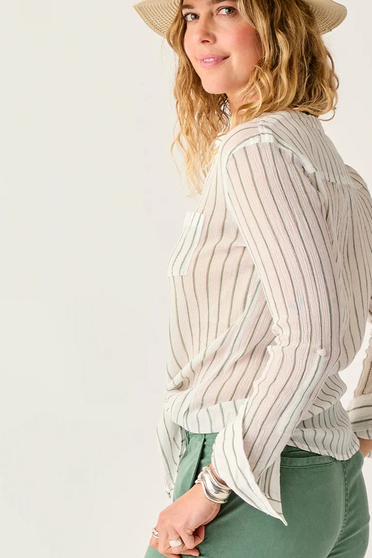 Dylan Gauze Tunic : Haze Stripe