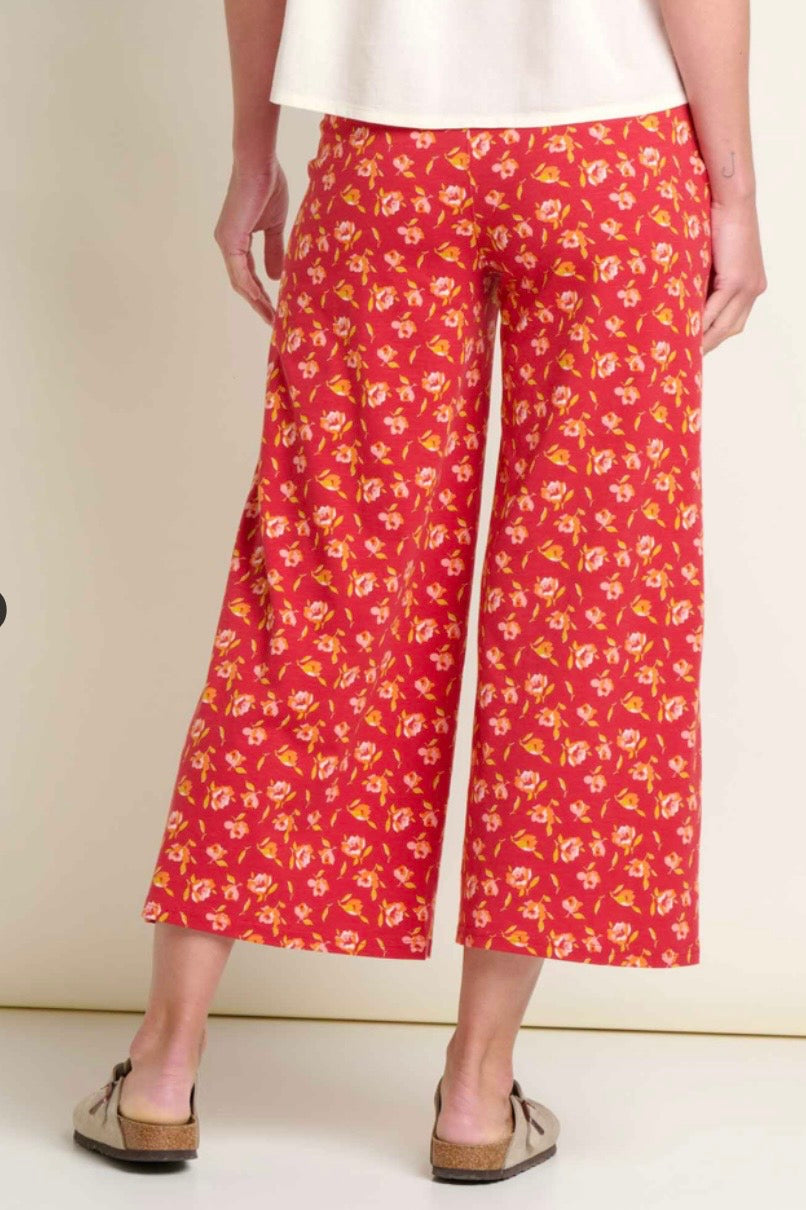 Chaka Wide Leg Pant: Crabapple Print