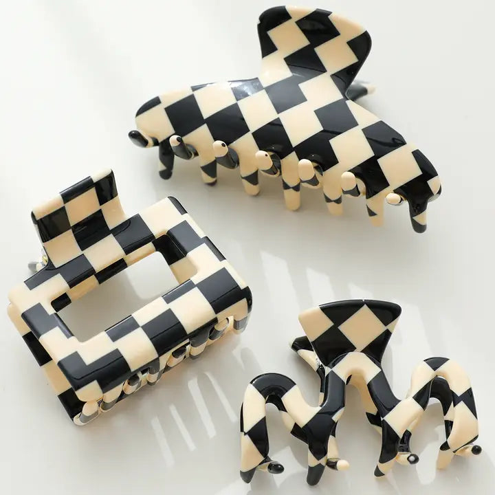 Checkmate Hair Claw Clip