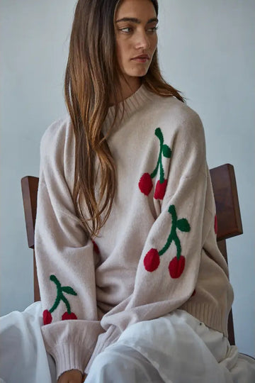 DC Cherry Knit Pullover Sweater