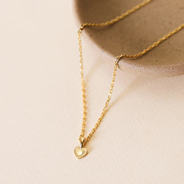 Mini Heart Pendant Necklace-18k Gold Plated