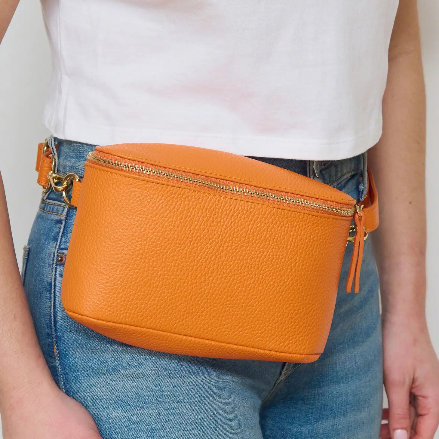Justin Gregory Rosey Leather Crossbody Belt Bag