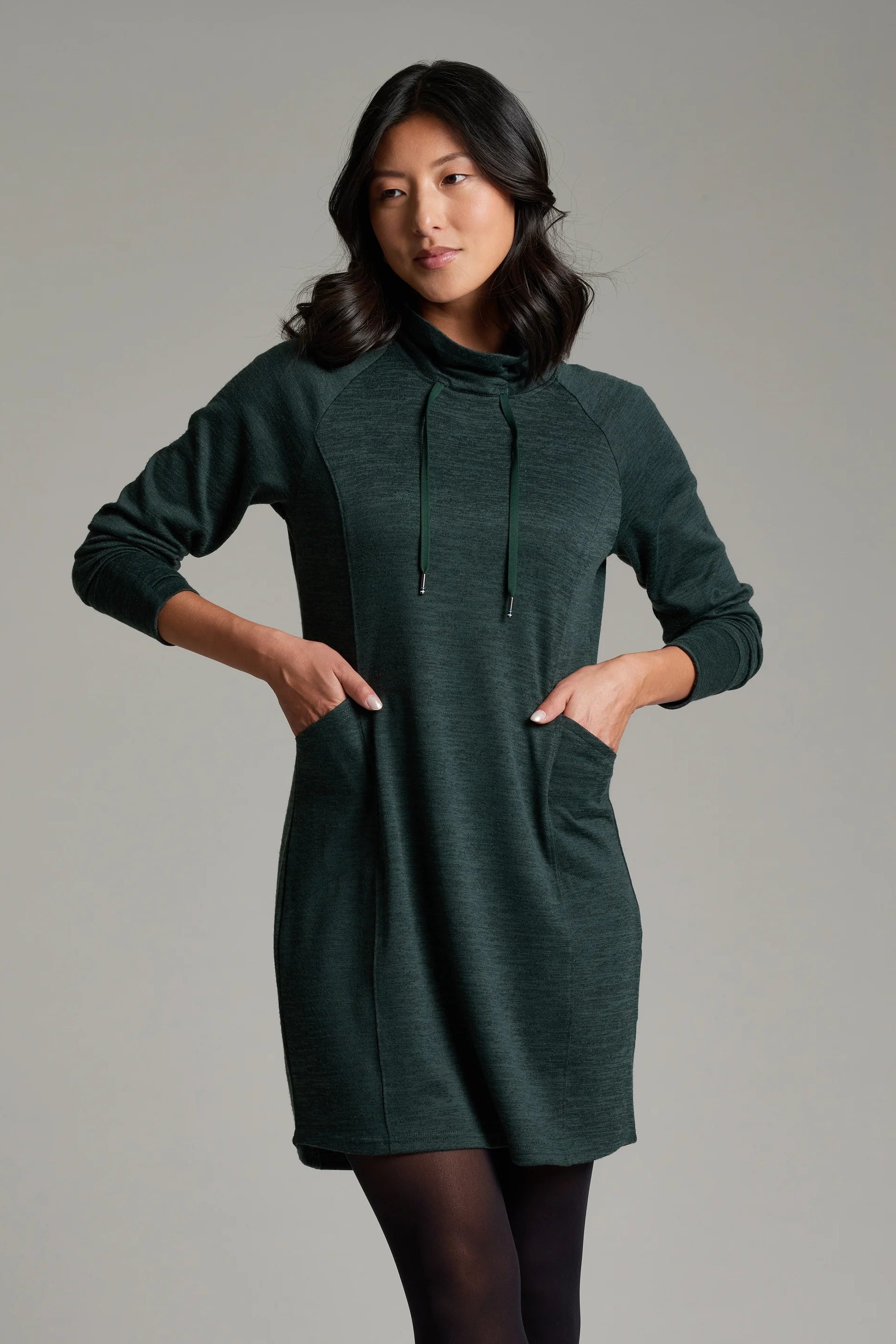 Elia Mid-Weight Sweater Dress-Spruce