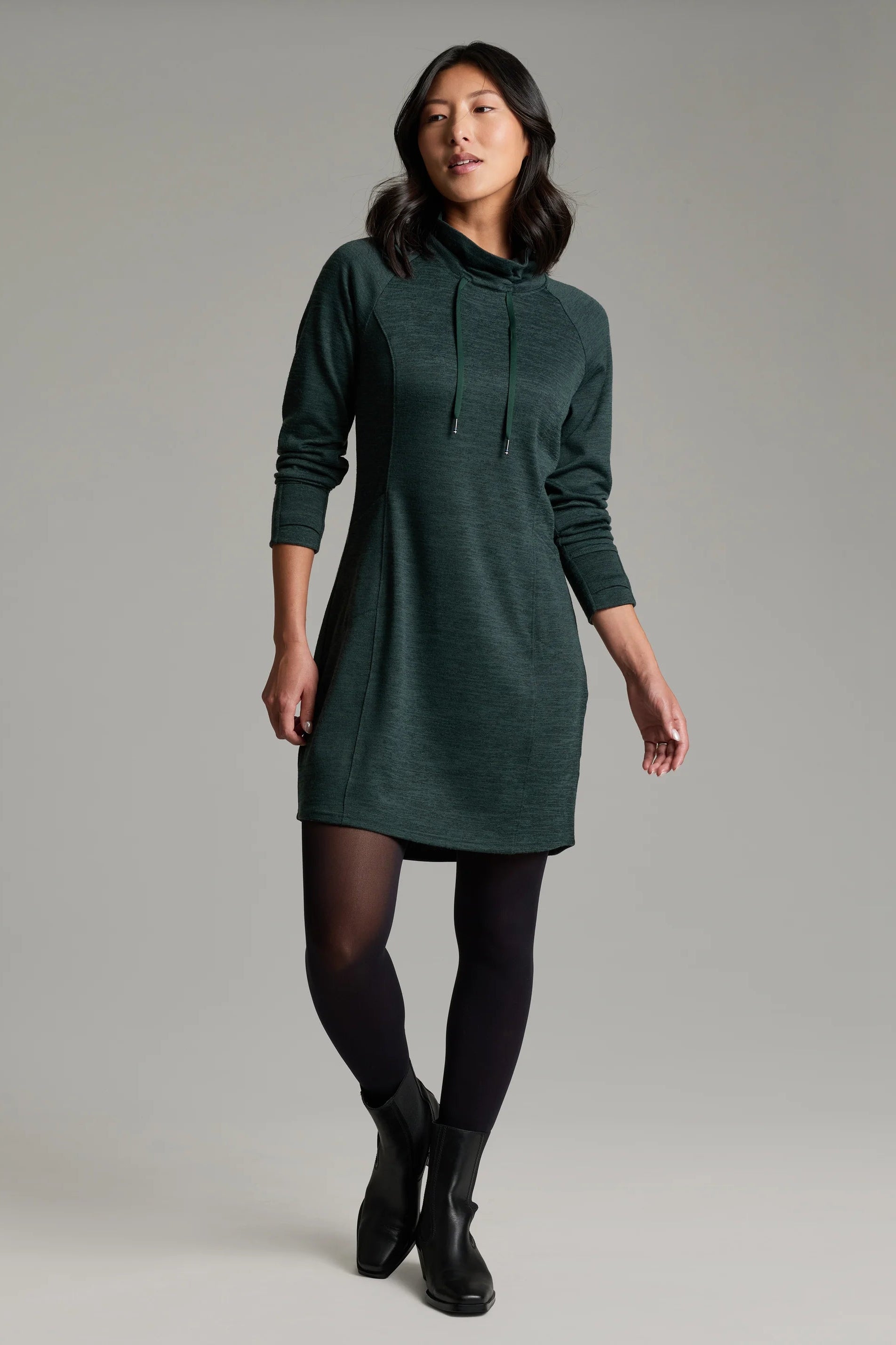 Elia Mid-Weight Sweater Dress-Spruce