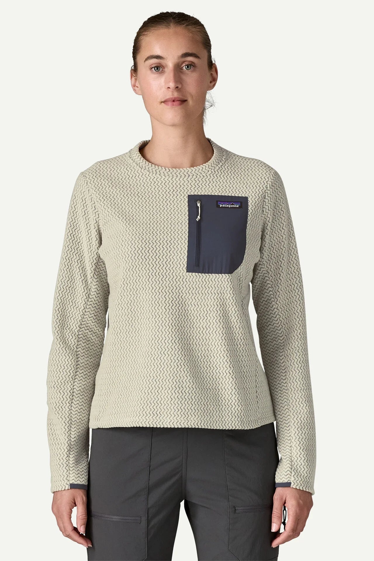 Patagonia W's R1 Crew Neck Fleece Top-Birch White