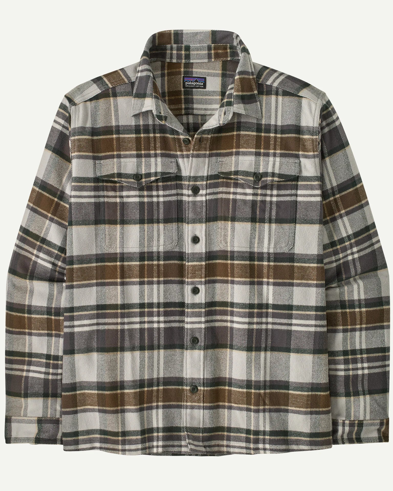 Patagonia M's Fjord Flannel Shirt: Blizzard Salt Grey