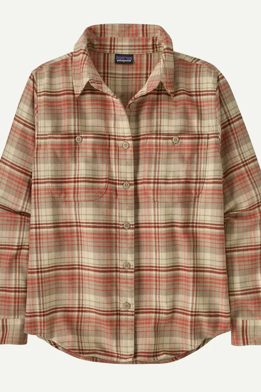 Patagonia W's Fjord Flannel Shirt : River Plaid Potter's Red