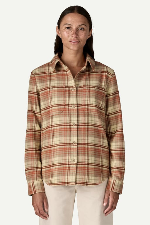 Patagonia W's Fjord Flannel Shirt : River Plaid Potter's Red