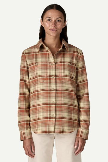 Patagonia W's Fjord Flannel Shirt : River Plaid Potter's Red