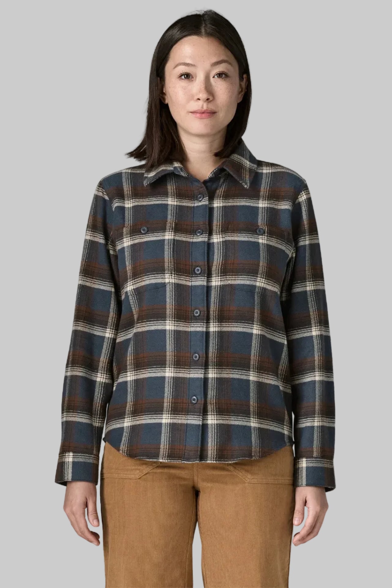 Patagonia W's Fjord Flannel Shirt : Cozy Cabin: Smolder Blue