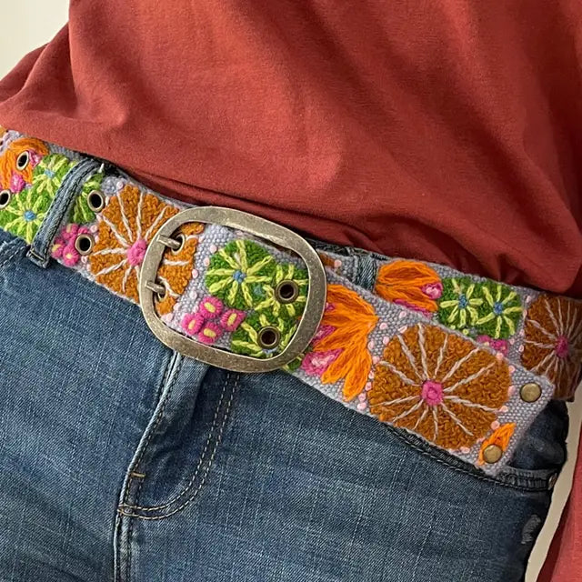 Jenny Krauss Evening Shade Floral Embroidered Belt