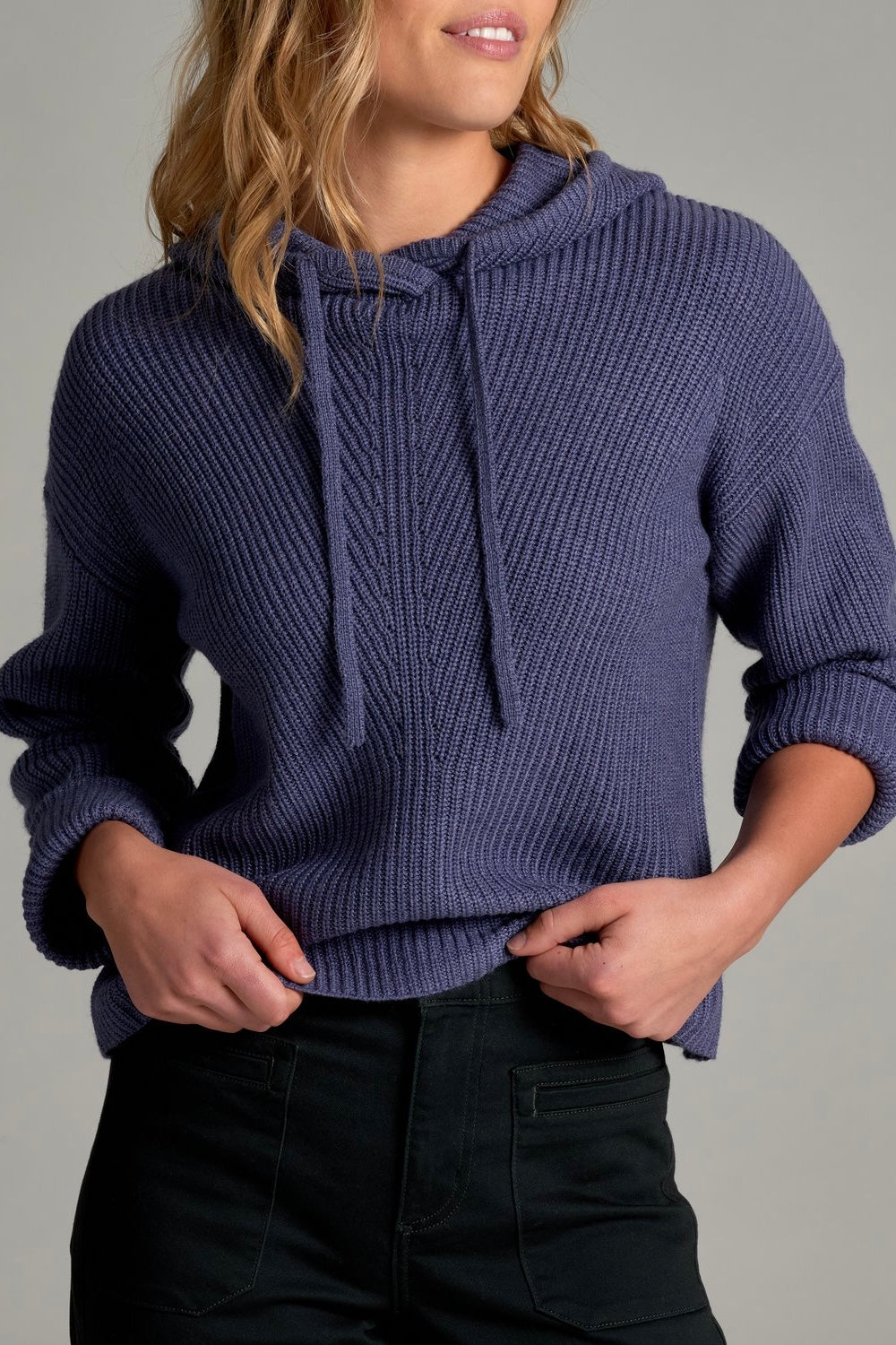 Kuhl W's Fireside Hoody Sweater- Deep Periwinkle
