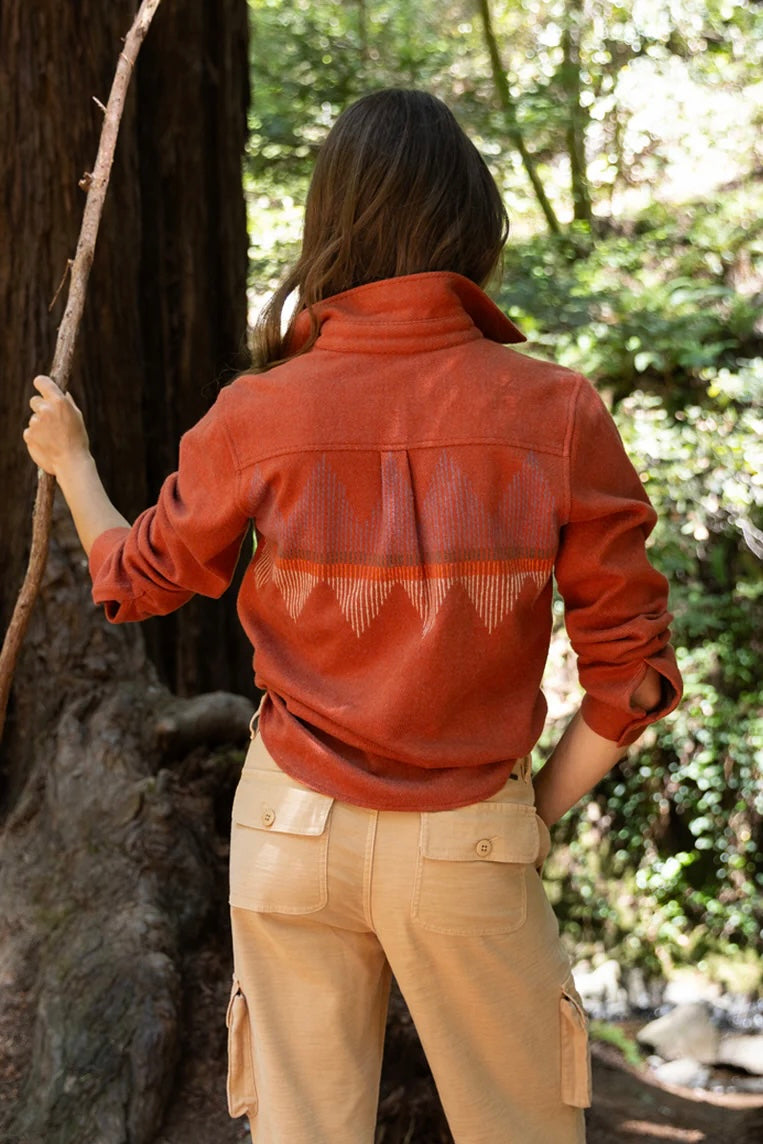Fairbanks Supersoft Long Sleeve Shirt: Copper Zig Zag