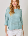 Open Stitch High Low Sweater