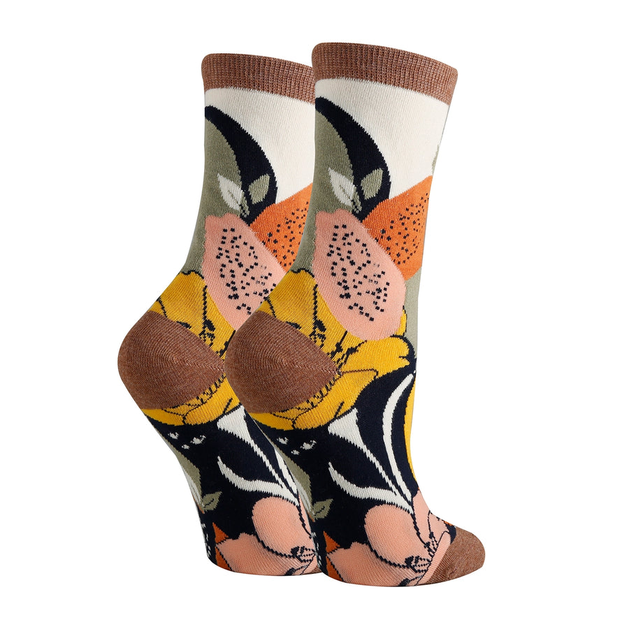 Aurora Fern Women's Premium Cotton Crew Socks