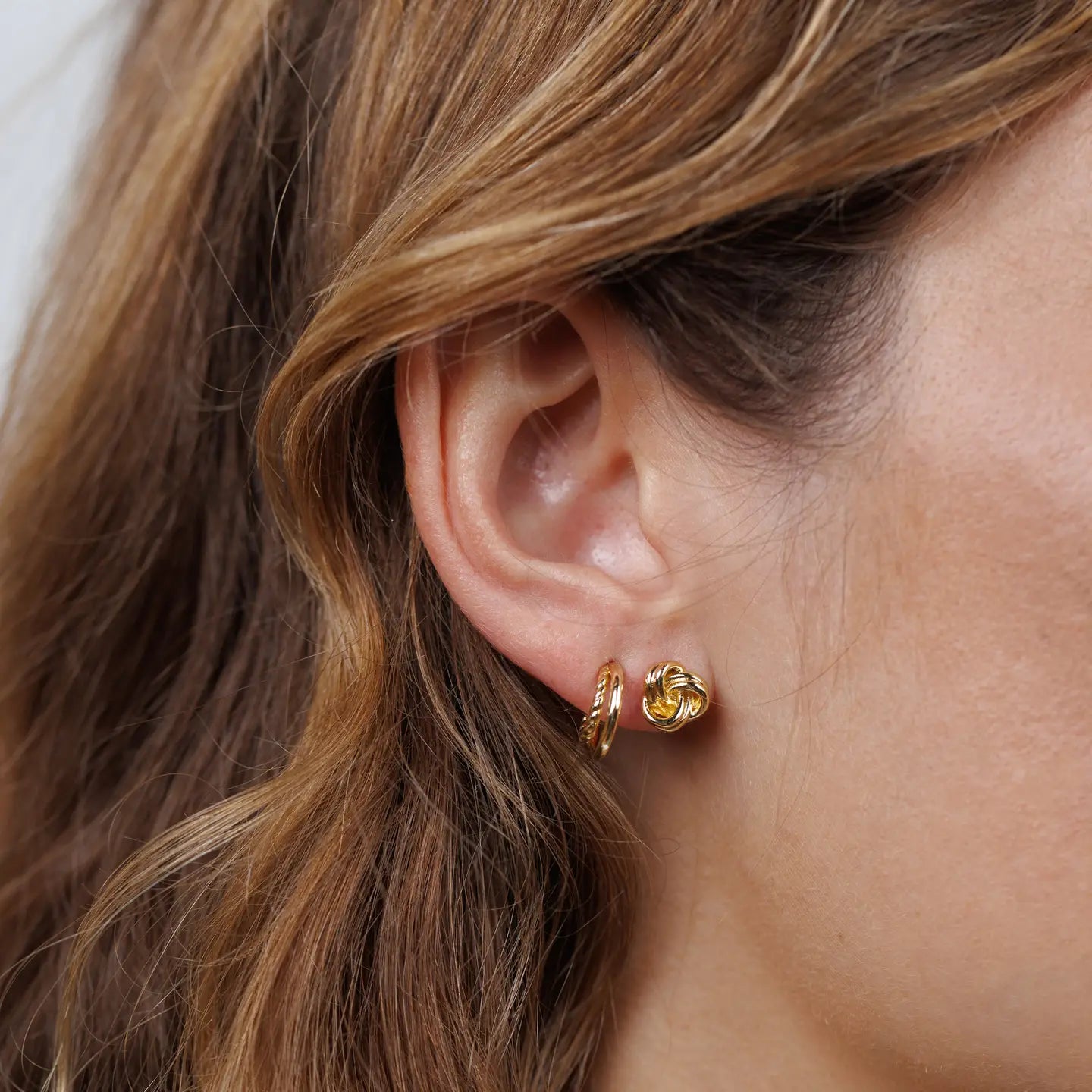 JK Petite Gold Knot Earrings